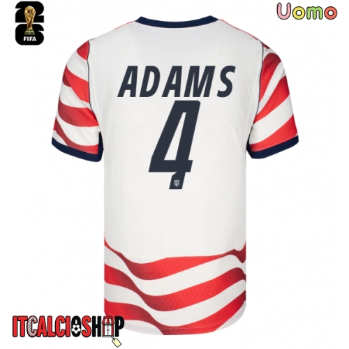 Stati Uniti Tyler Adams #4 Prima Maglia Mondiali 2026 Manica Corta